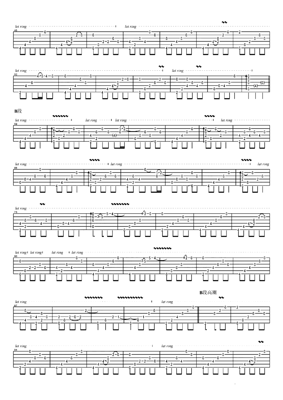 《愿望的樱花》吉他独奏谱-GIN