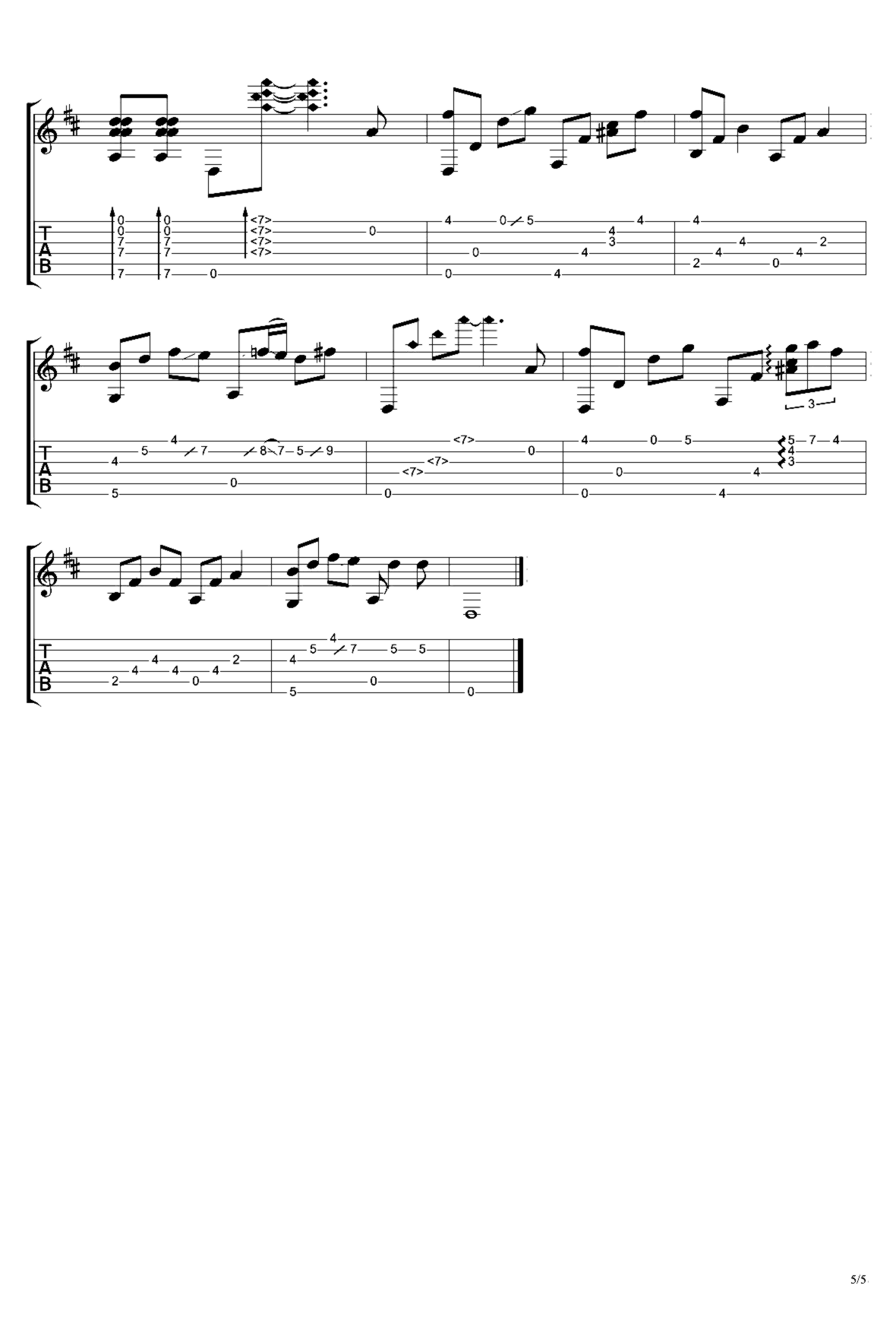 《说好不哭》吉他独奏谱-周杰伦