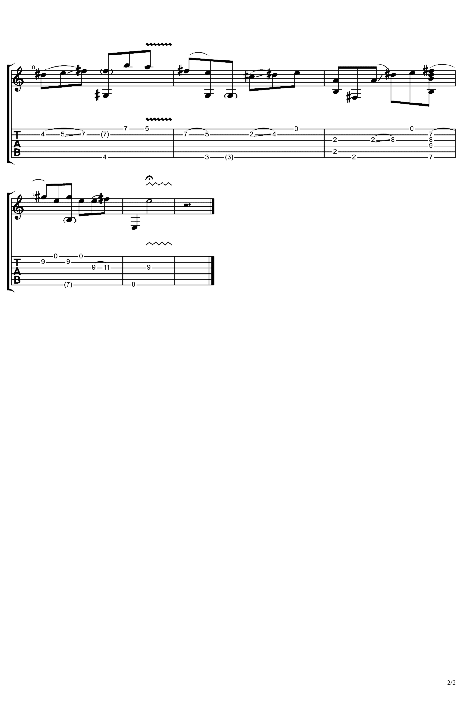 《喜欢你》吉他独奏谱-梁文福