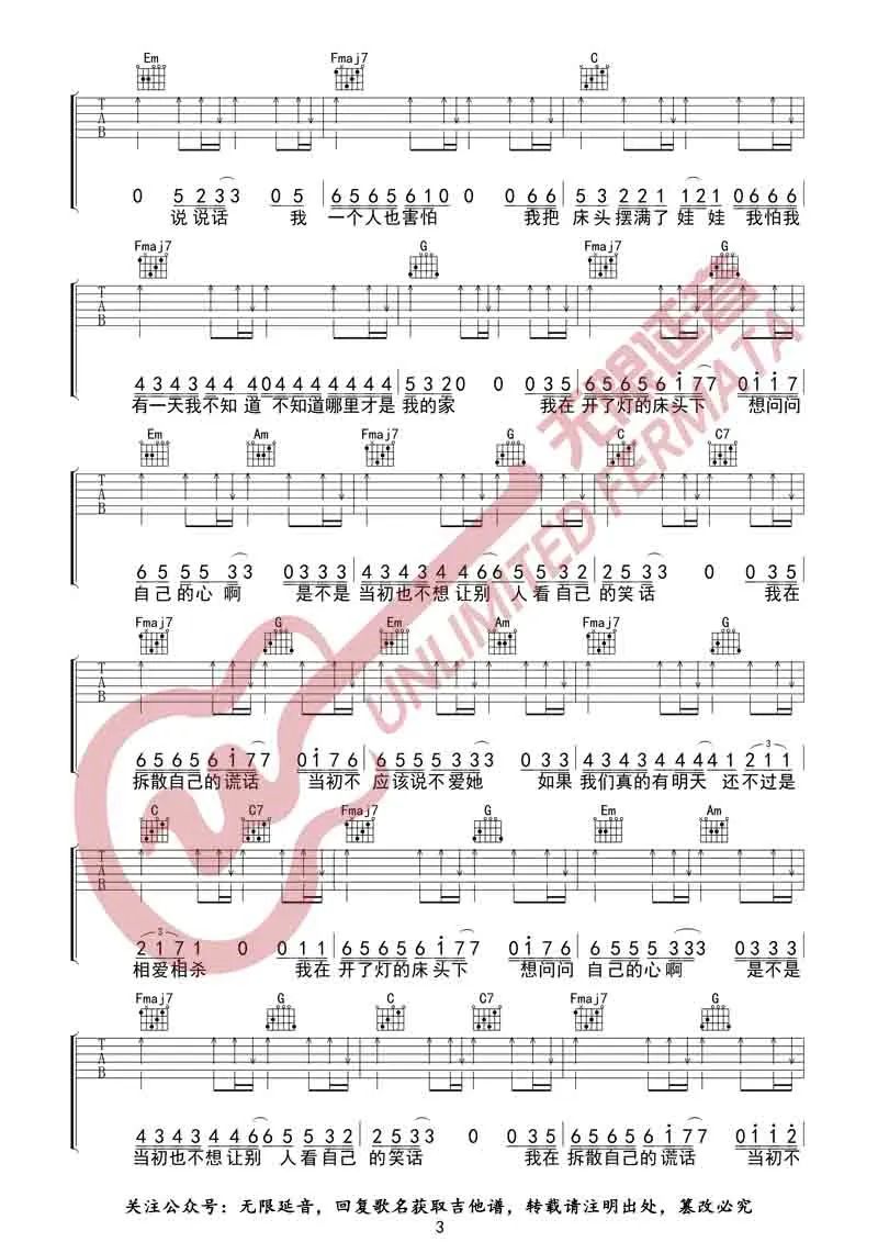 隔壁老樊《关于孤独我想说的话》吉他谱_C调弹唱谱_图片吉他谱