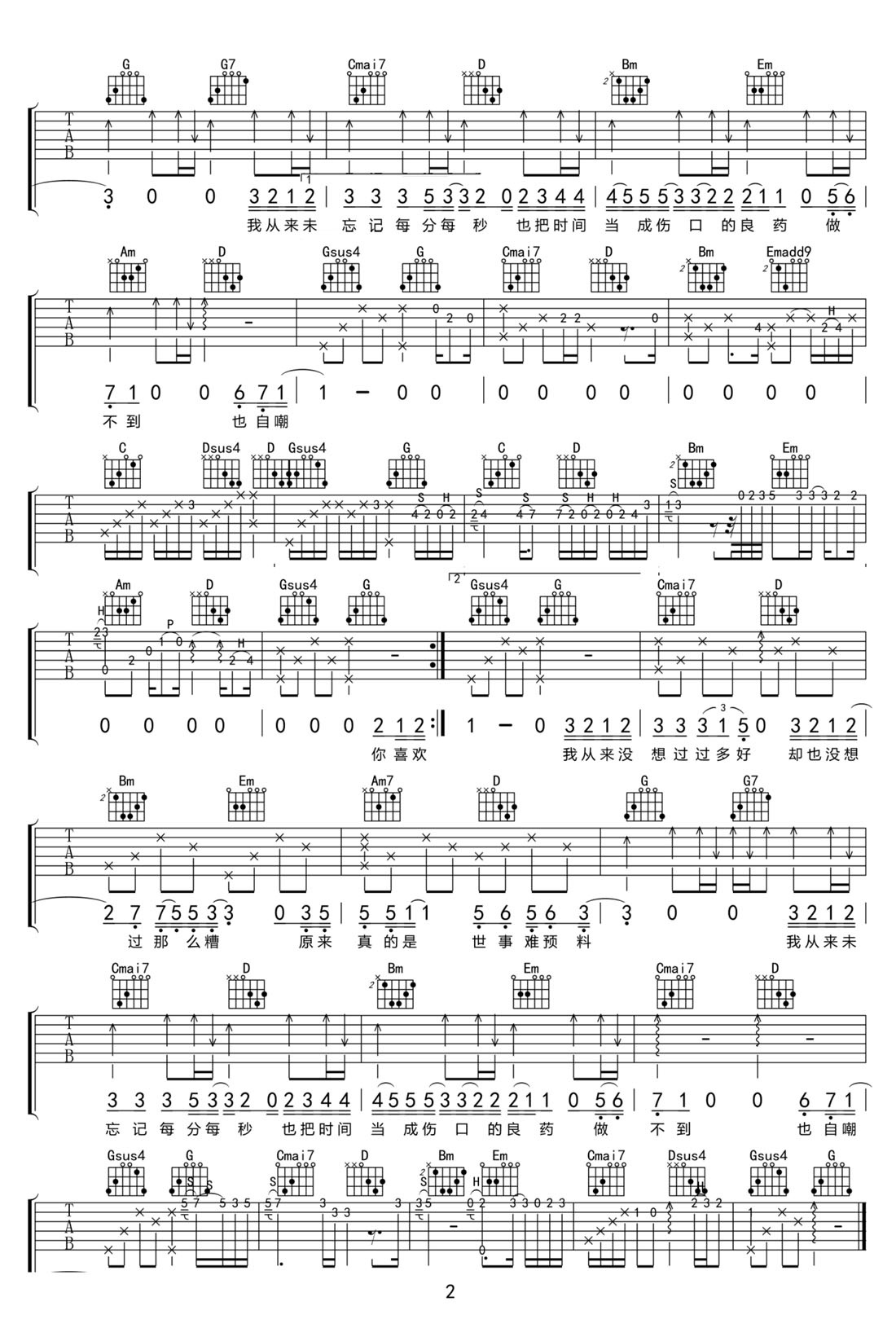 隔壁老樊《你我不一》吉他谱_G调原版弹唱谱 隔壁老樊《你我不一》吉他谱_G调原版弹唱谱