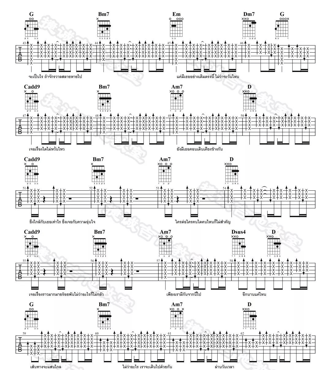 Dew Arunpong《Wish This Love》吉他谱_G调指法扫弦版