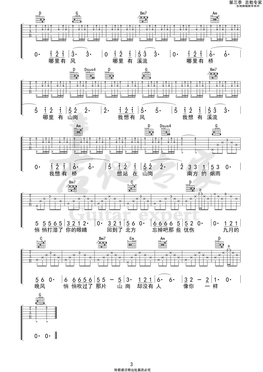 王峥嵘《没有人像你一样》吉他谱_G调指法弹唱谱