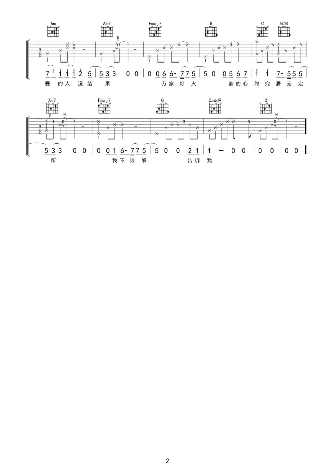 Todd Li《帕西诺的独白》吉他谱_C调原版弹唱谱