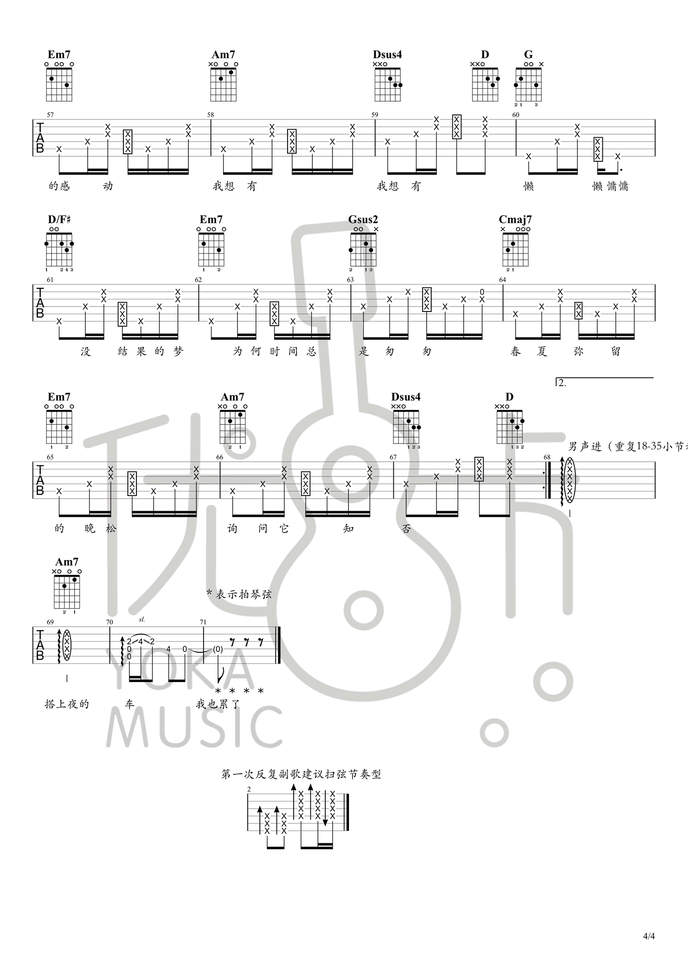 二珂《孤独她呀》吉他谱_G调指法弹唱谱 二珂《孤独她呀》吉他谱_G调指法弹唱谱