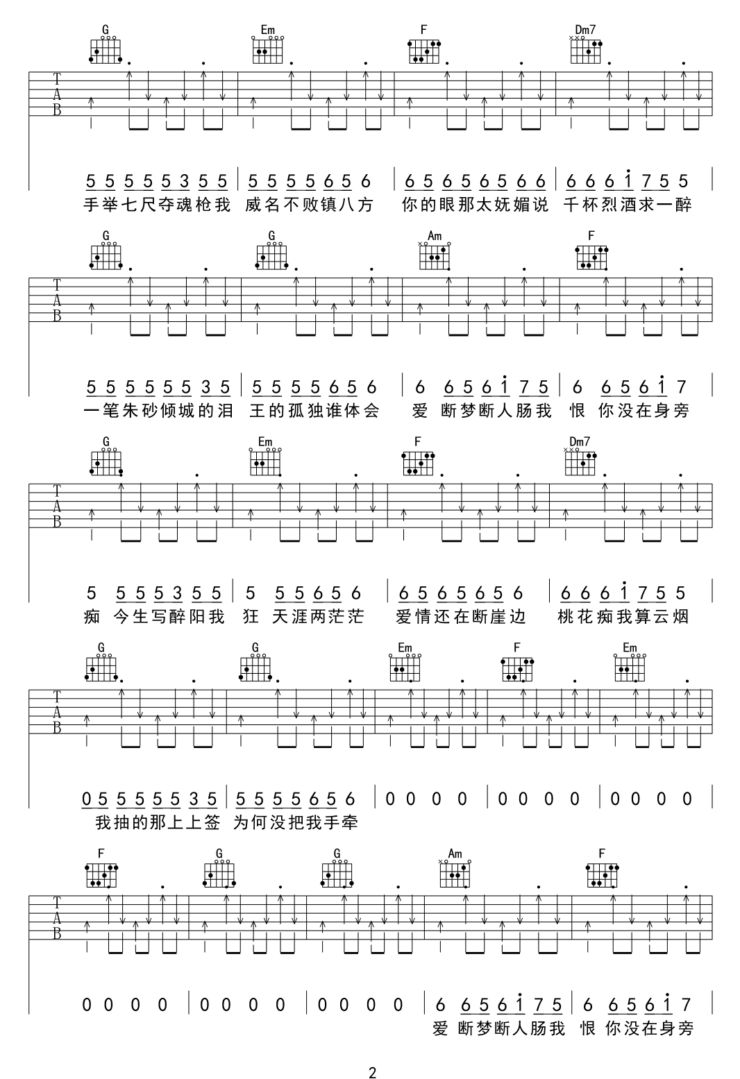 莉哥《让我做你的眼睛》吉他谱_C调指法弹唱谱 莉哥《让我做你的眼睛》吉他谱_C调指法弹唱谱