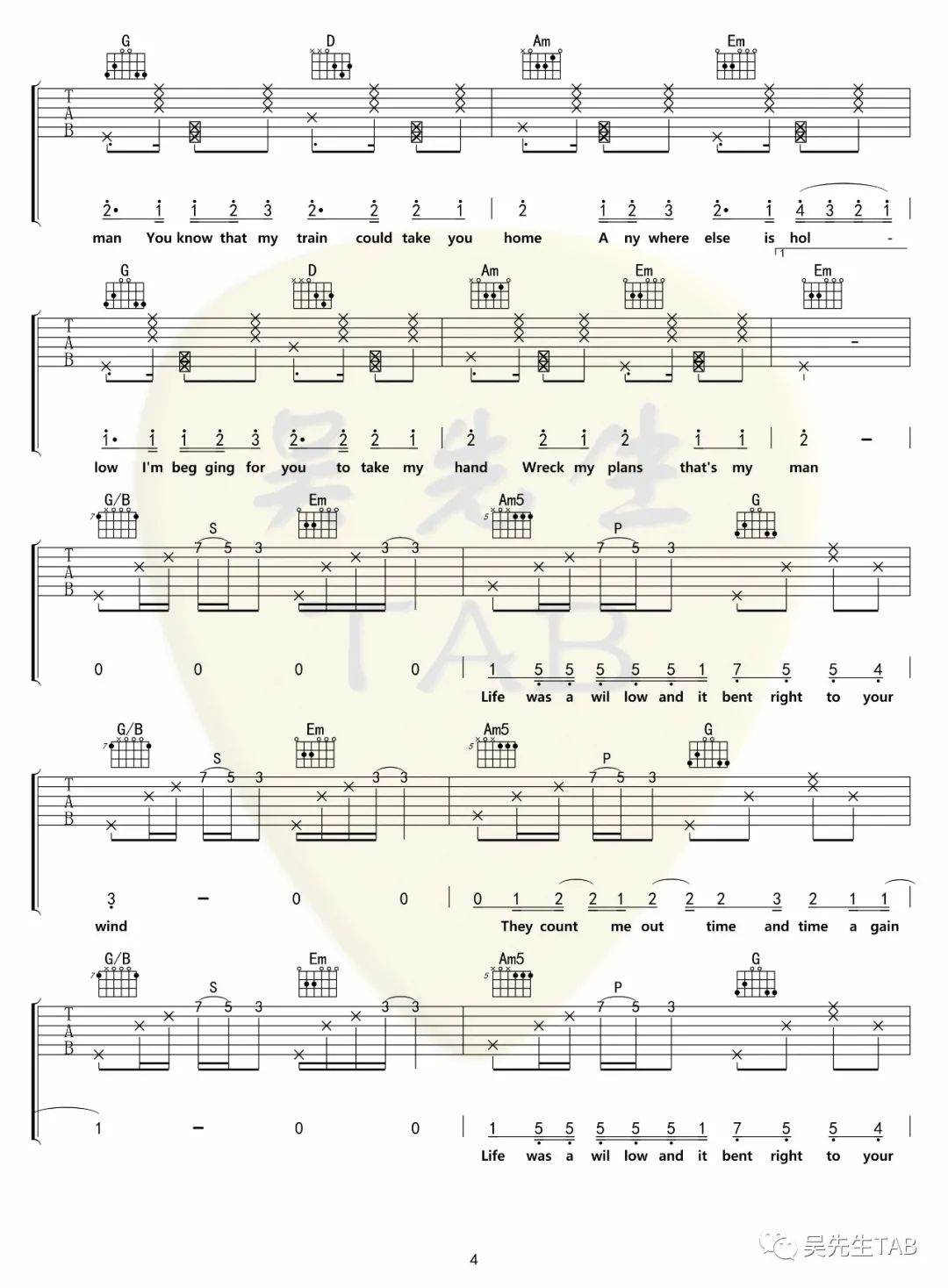 Taylor Swift《Willow》吉他谱_G调原版弹唱谱