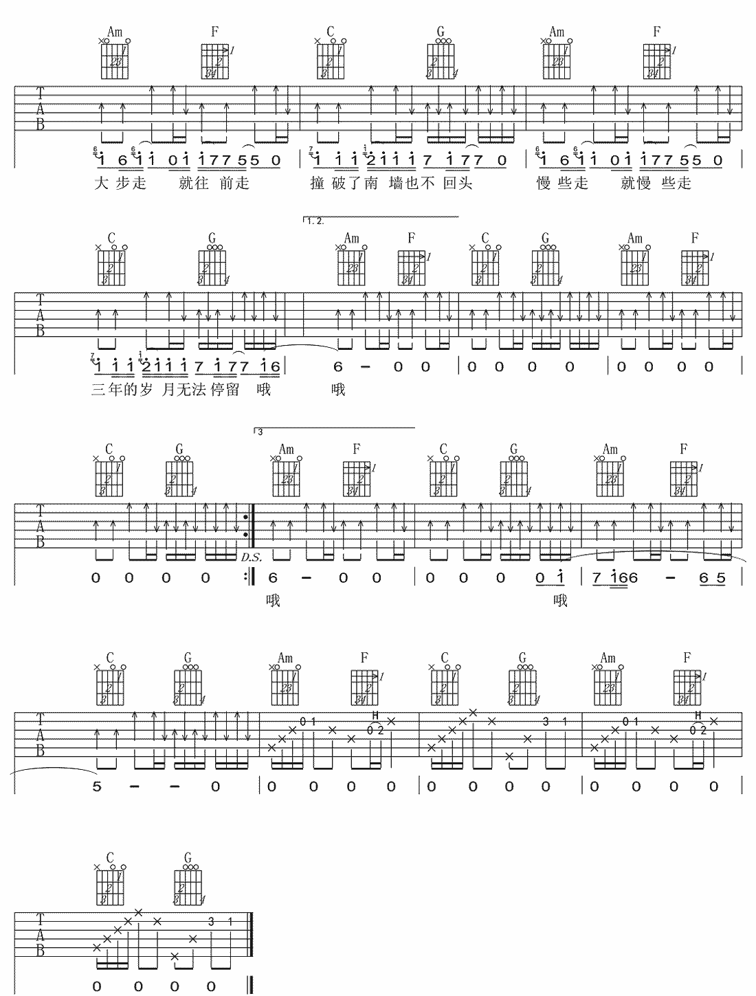 解忧邵帅《关于高考的岁月》吉他谱_C调原版 解忧邵帅《关于高考的岁月》吉他谱_C调原版