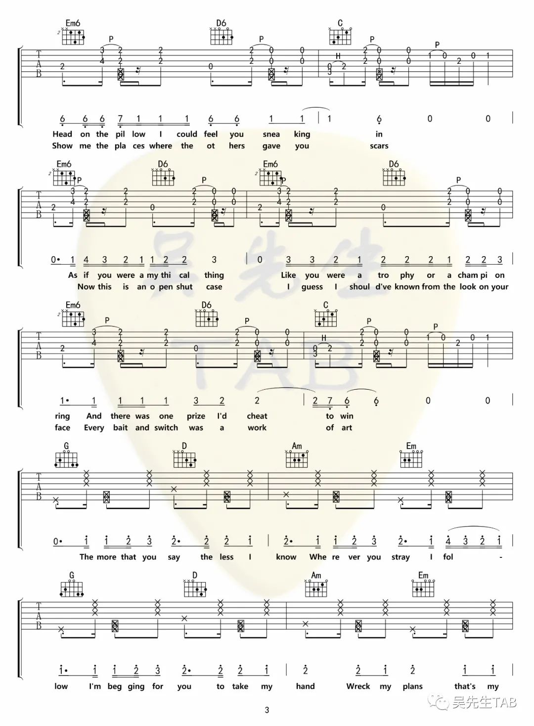 Taylor Swift《Willow》吉他谱_G调原版弹唱谱