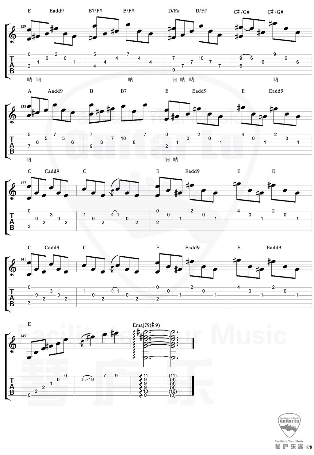 万晓利《陀螺》吉他谱_E调指法原版吉他谱_吉他弹唱教学 万晓利《陀螺》吉他谱_E调指法原版吉他谱_吉他弹唱教学