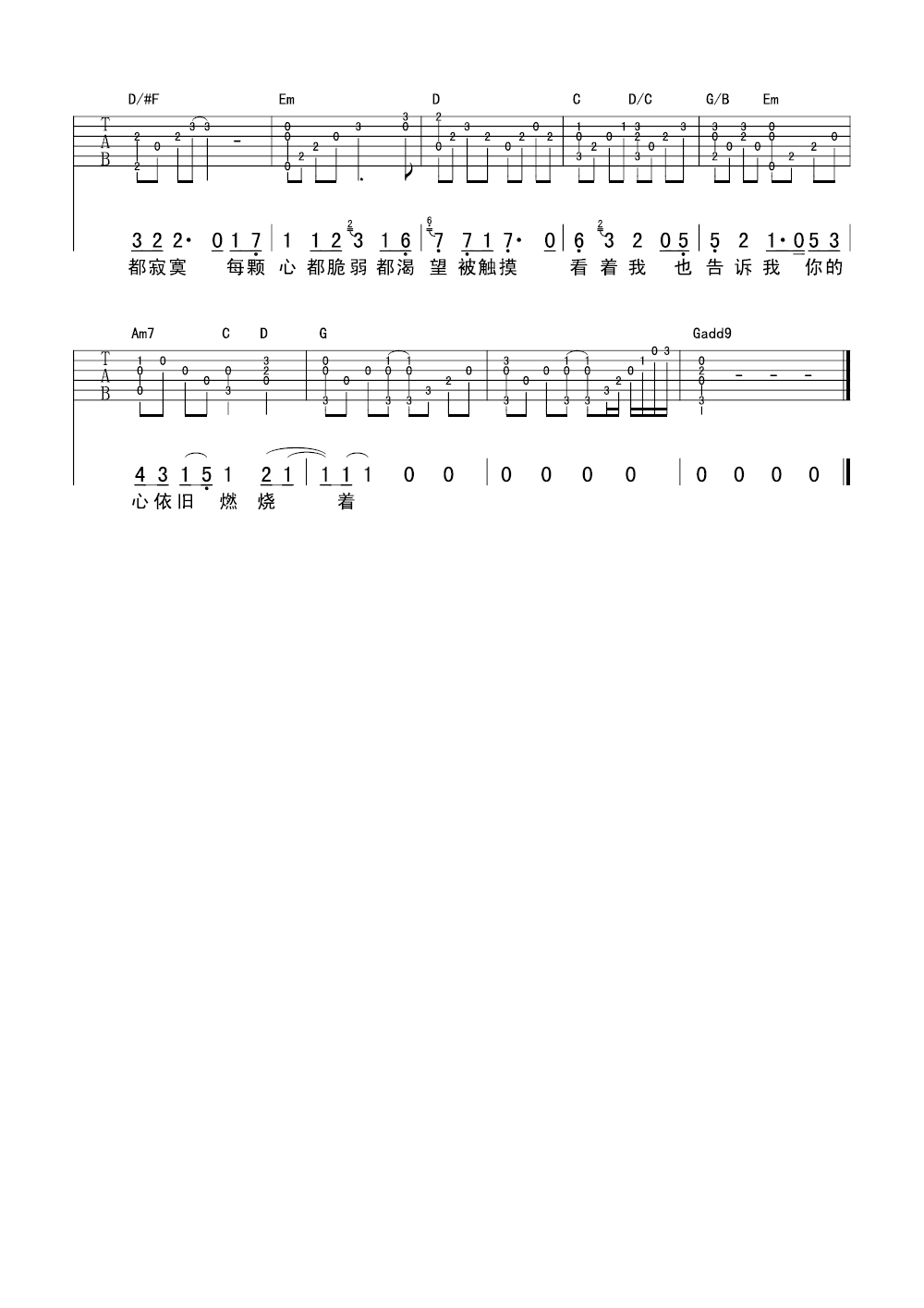 牛奶咖啡《越长大越孤单》吉他谱_G调原版