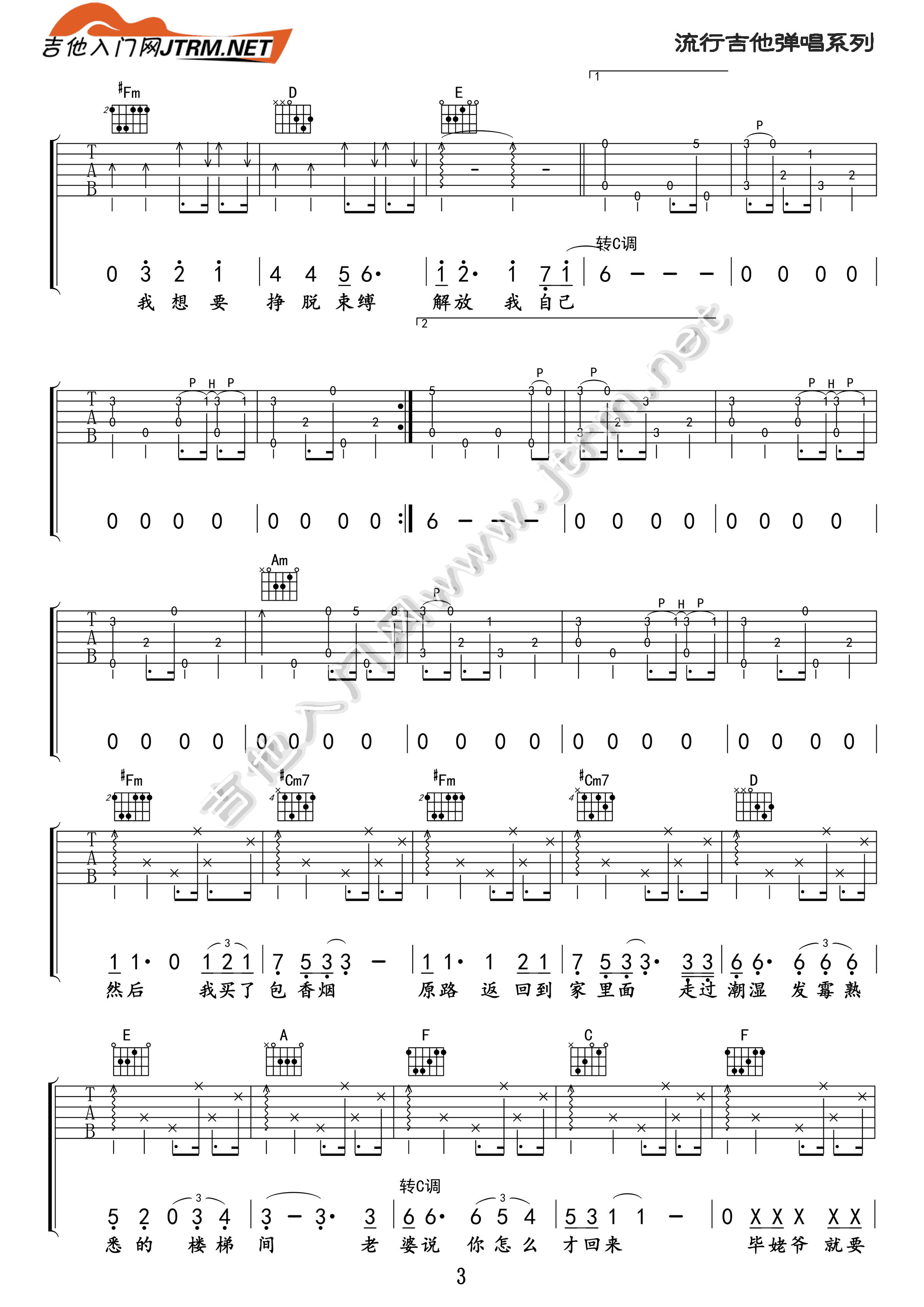 筷子兄弟《我从来没去过纽约》吉他谱_C调原版