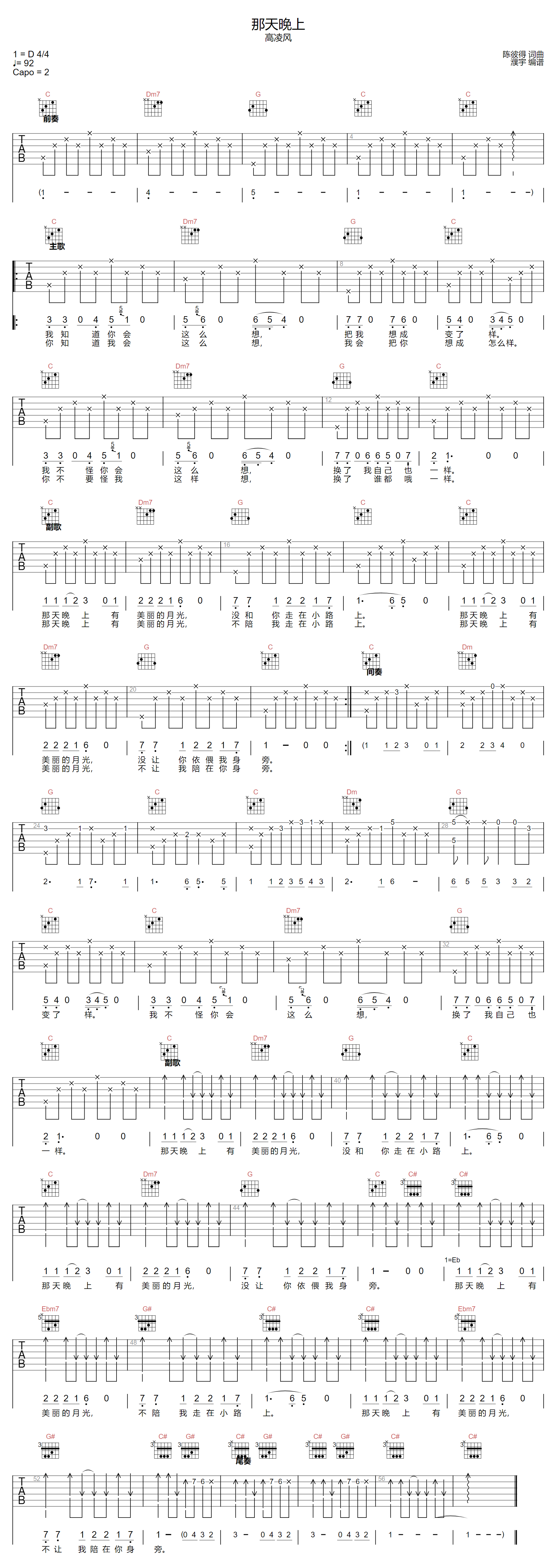 零点乐队《玩够了没有》吉他谱_G调原版弹唱谱