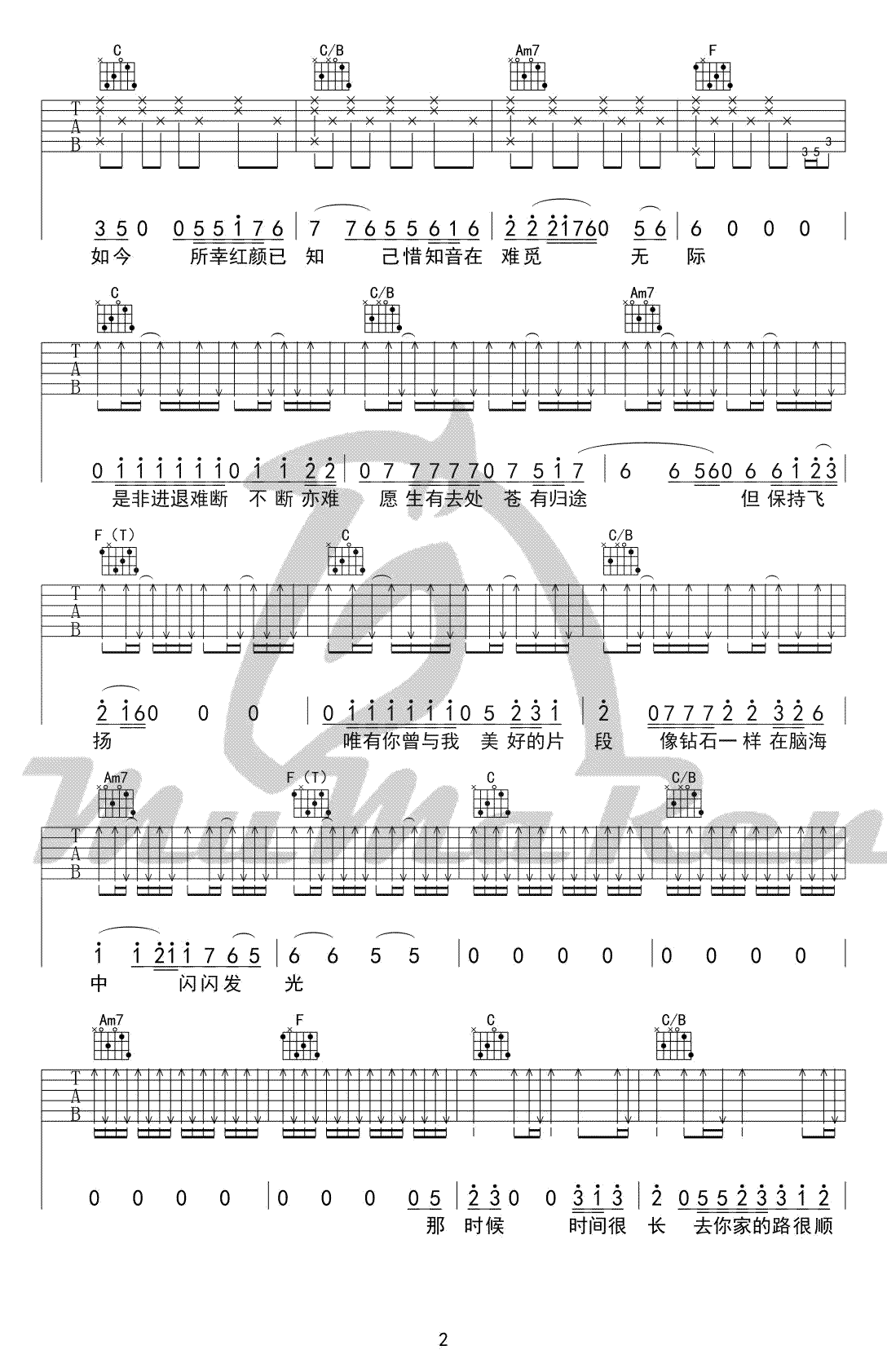逃跑计划《闪光的回忆》吉他谱_C调扫弦版吉他谱_吉他弹唱示范 逃跑计划《闪光的回忆》吉他谱_C调扫弦版吉他谱_吉他弹唱示范