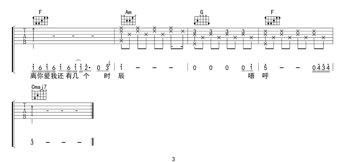 颜人中/毛衍七Vava《祝你爱我到天荒地老》吉他谱_C调原版编配 颜人中/毛衍七Vava《祝你爱我到天荒地老》吉他谱_C调原版编配