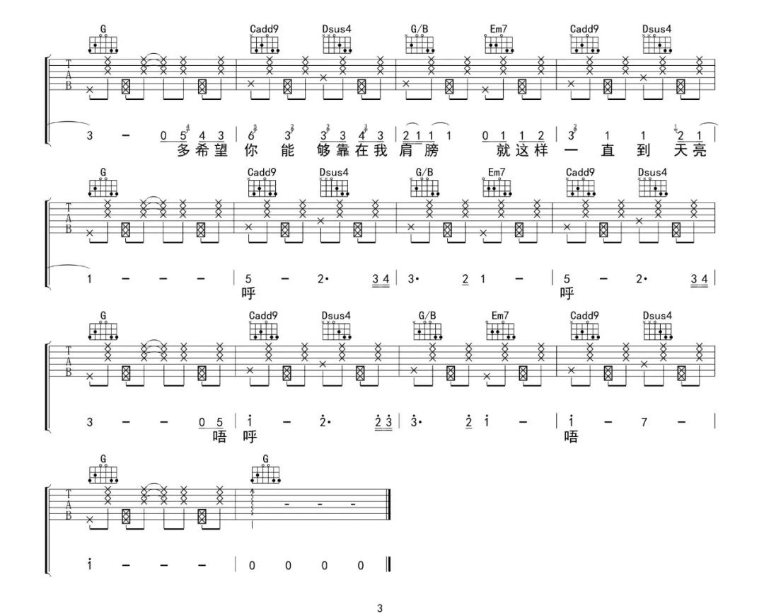Gifty《夏风》吉他谱_C调指法原版弹唱谱