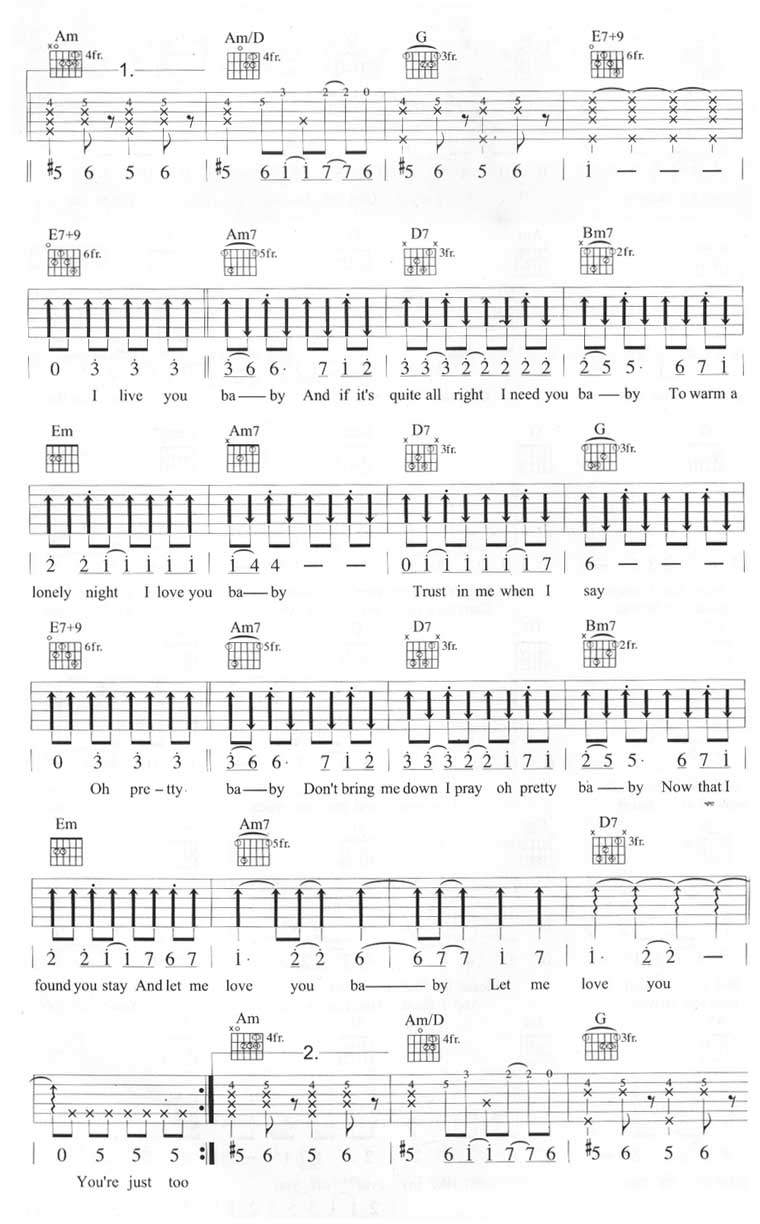 王若琳《Can't Take My Eyes Off You》吉他谱_G调原版编配 王若琳《Can't Take My Eyes Off You》吉他谱_G调原版编配