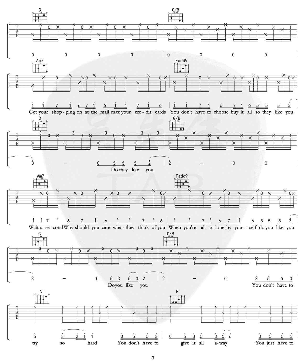 Colbie Caillat《Try》吉他谱_C调原版弹唱谱 Colbie Caillat《Try》吉他谱_C调原版弹唱谱