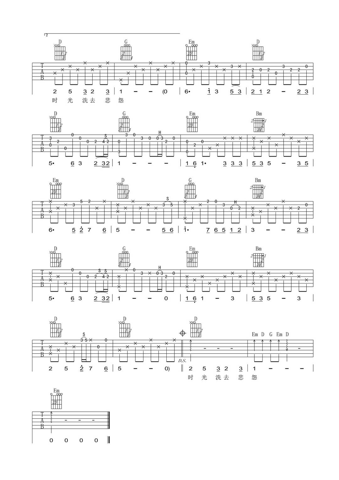 陈慧娴《逝去的诺言》吉他谱_G调原版弹唱谱