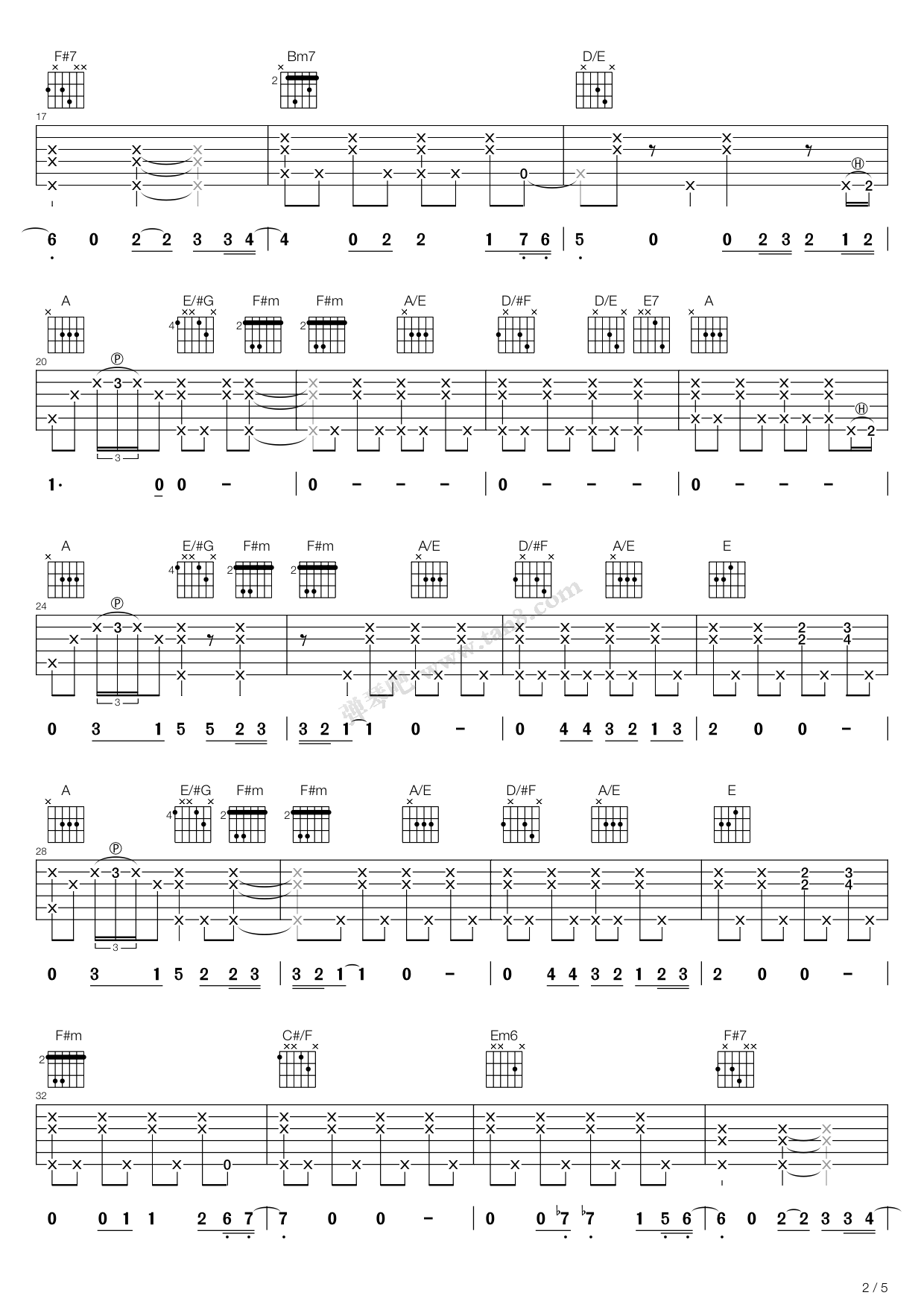 Eric Clapton《Tears In Heaven》吉他谱_A调_吉他弹唱吉他谱 Eric Clapton《Tears In Heaven》吉他谱_A调_吉他弹唱吉他谱