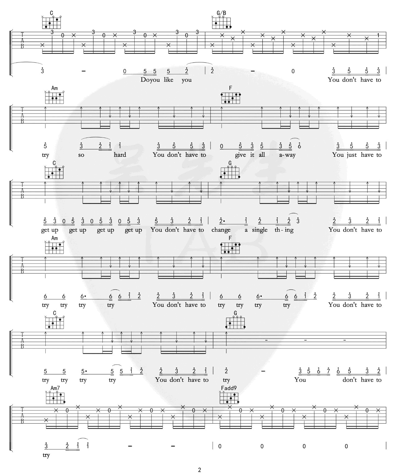 Colbie Caillat《Try》吉他谱_C调原版弹唱谱 Colbie Caillat《Try》吉他谱_C调原版弹唱谱