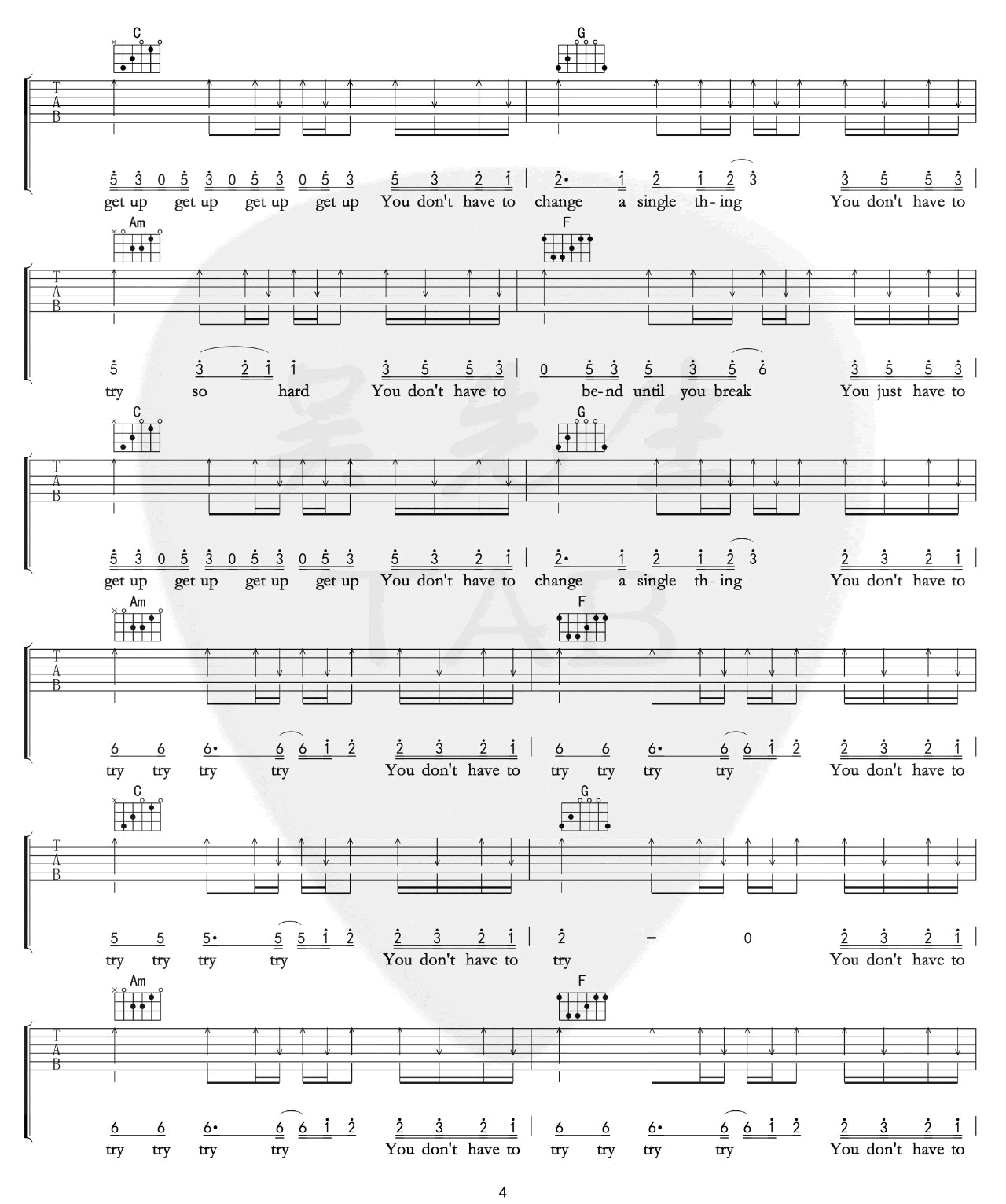 Colbie Caillat《Try》吉他谱_C调原版弹唱谱 Colbie Caillat《Try》吉他谱_C调原版弹唱谱