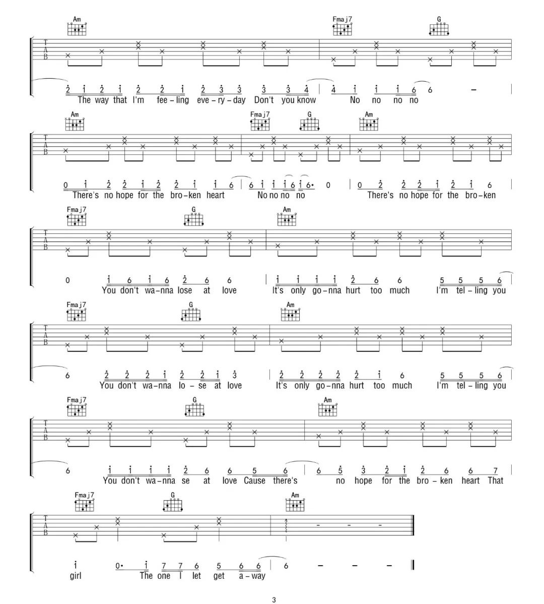 Olly Murs《That Girl》吉他谱_C调指法弹唱谱