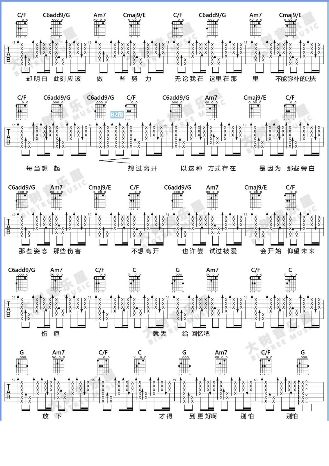 华晨宇《好想爱这个世界啊》吉他谱_C调指法-图3