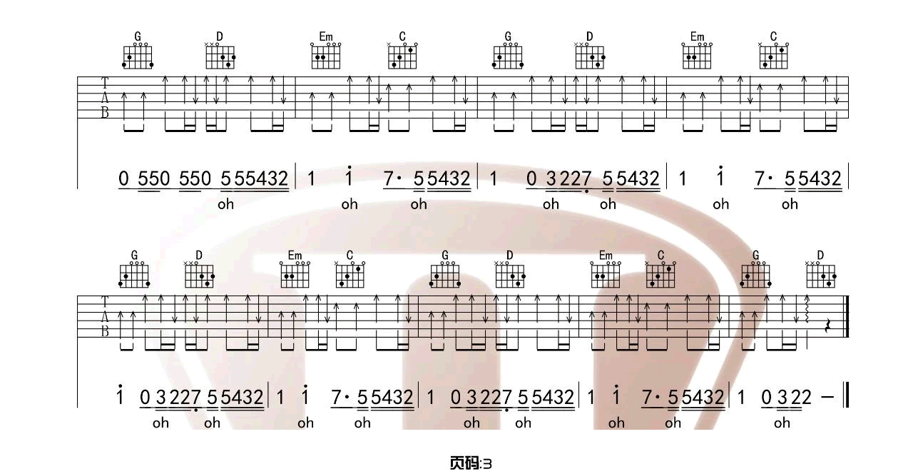 邓紫棋《来自天堂的魔鬼》吉他谱_G调指法-图3