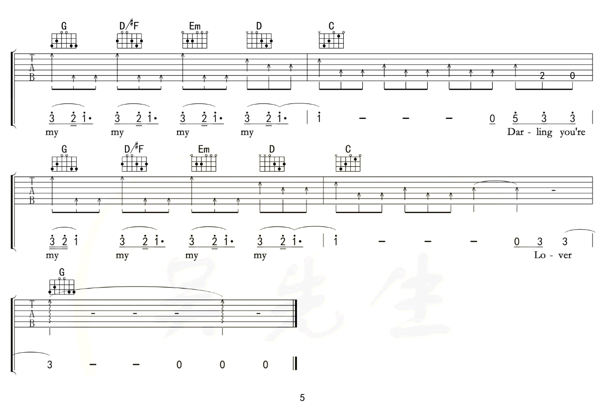 Taylor Swift《Lover》吉他谱_G调指法原版弹唱谱-图5