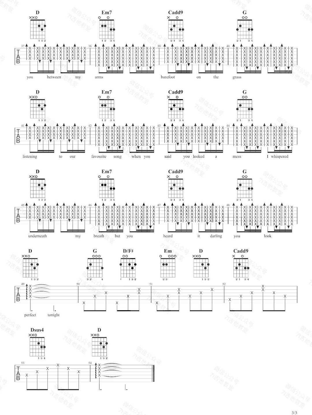 Ed Sheeran《Perfect》吉他谱_G调指法弹唱谱-图3