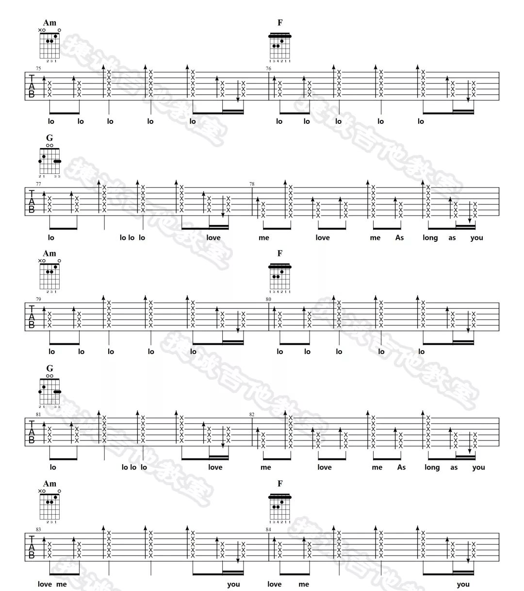 Justin Bieber《As Long As You Love Me》吉他谱_C调弹唱谱-图8