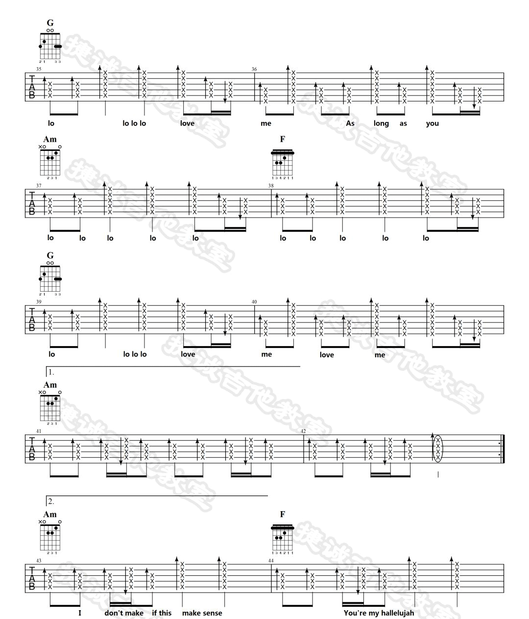 Justin Bieber《As Long As You Love Me》吉他谱_C调弹唱谱-图4