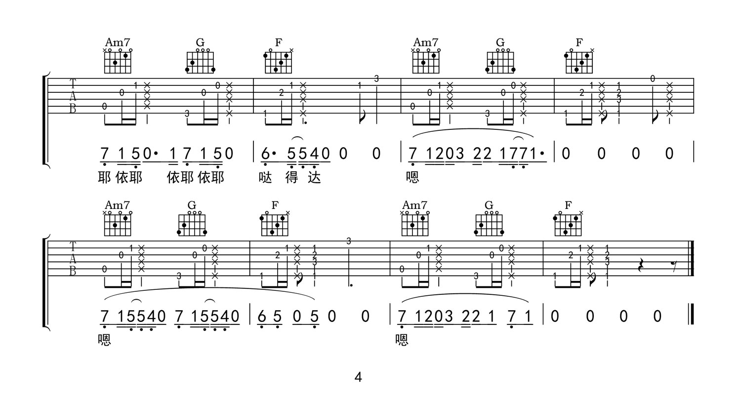 沈以诚《鲨鱼》吉他谱_C调指法原版弹唱谱-图4
