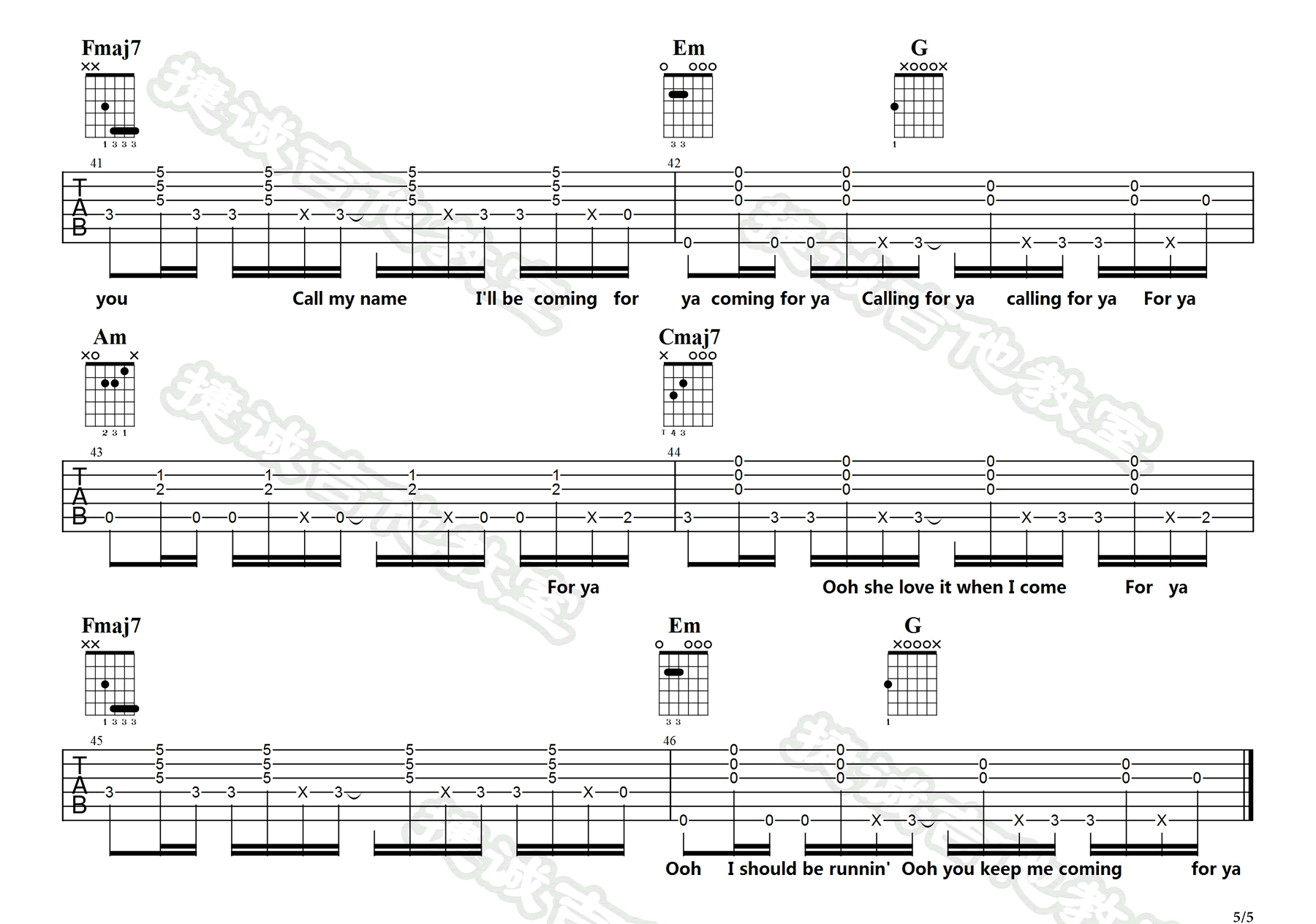 Shawn Mendes/Camila Cabello《Senorita》吉他谱_C调吉他谱-图5