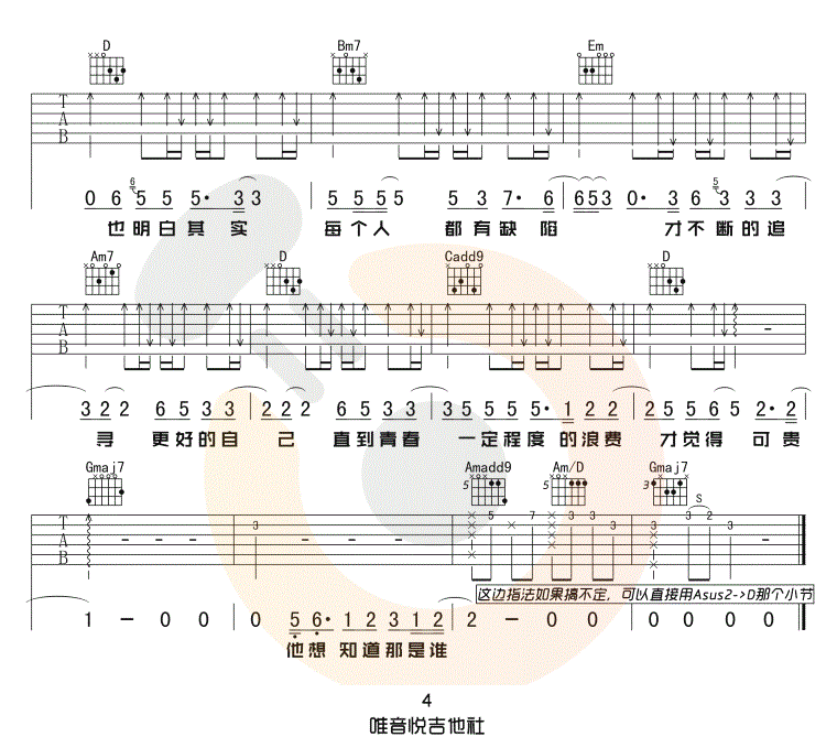 买辣椒也用券《第三人称》吉他谱_G调原版弹唱谱-图4