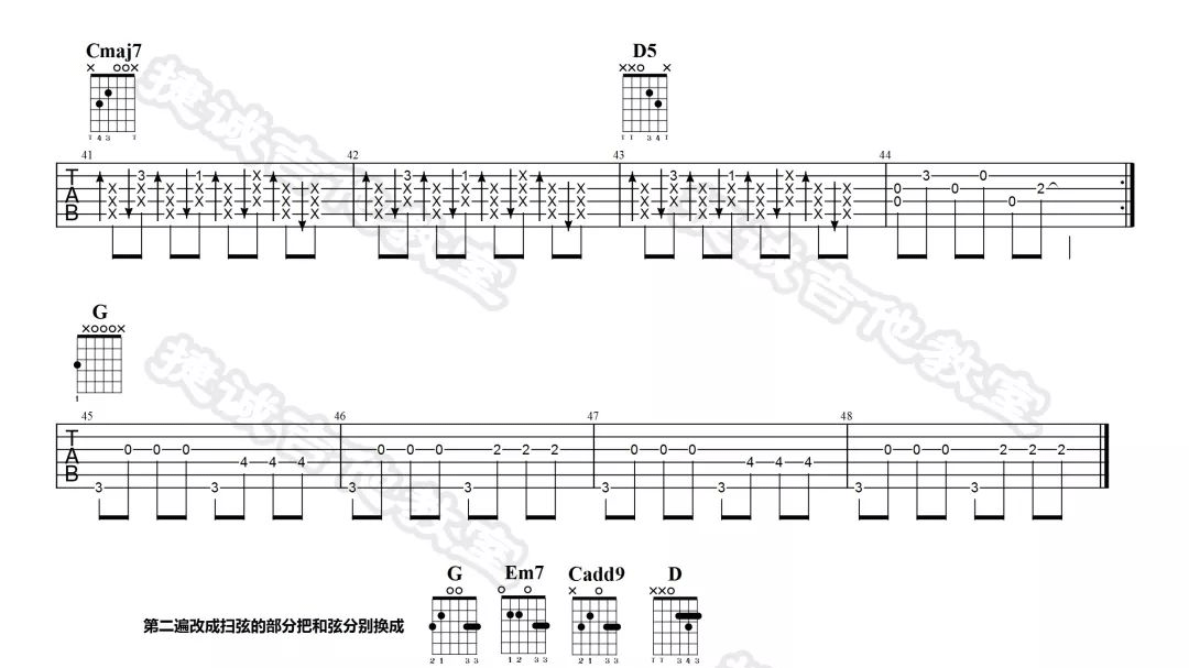 周杰伦《不能说的秘密》吉他谱_G调指法弹唱谱-图3