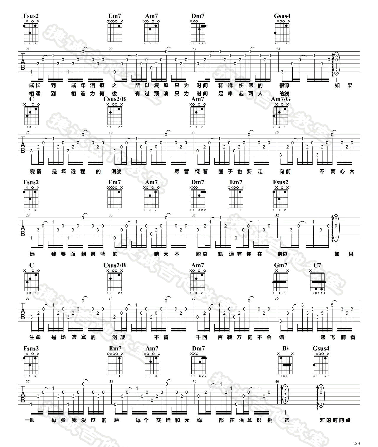 林俊杰《对的时间点》吉他谱_C调指法弹唱谱-图2