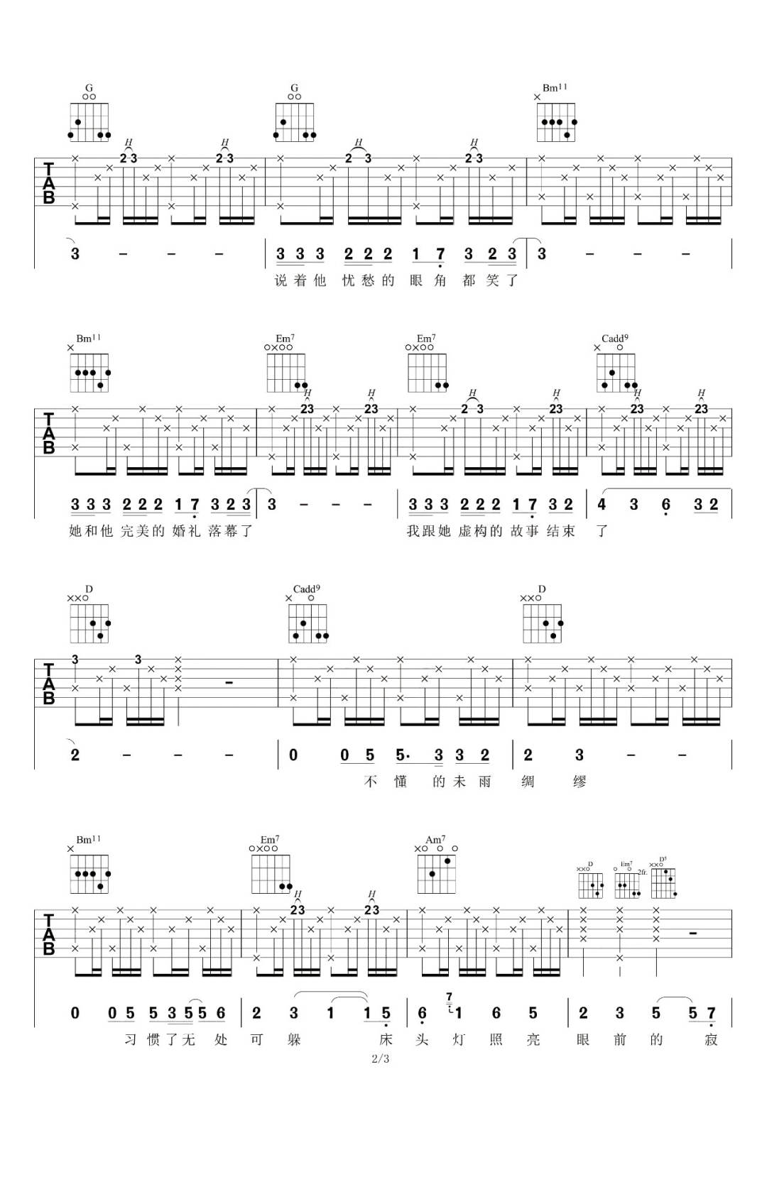 林俊杰《最好是》吉他谱_G调指法原版弹唱谱-图2