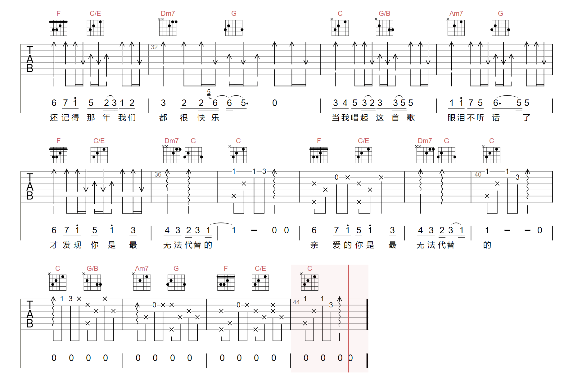 小贱/星弟《当我唱起这首歌》吉他谱_C调原版-图2