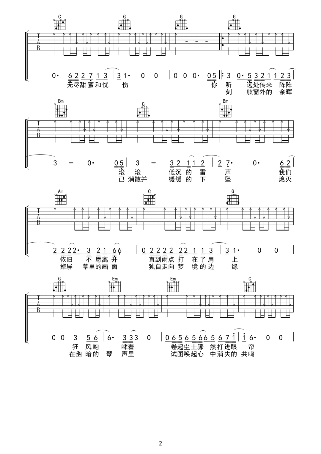 声音玩具《没有人能够比我们更接近对方》吉他谱_G调弹唱谱-图2
