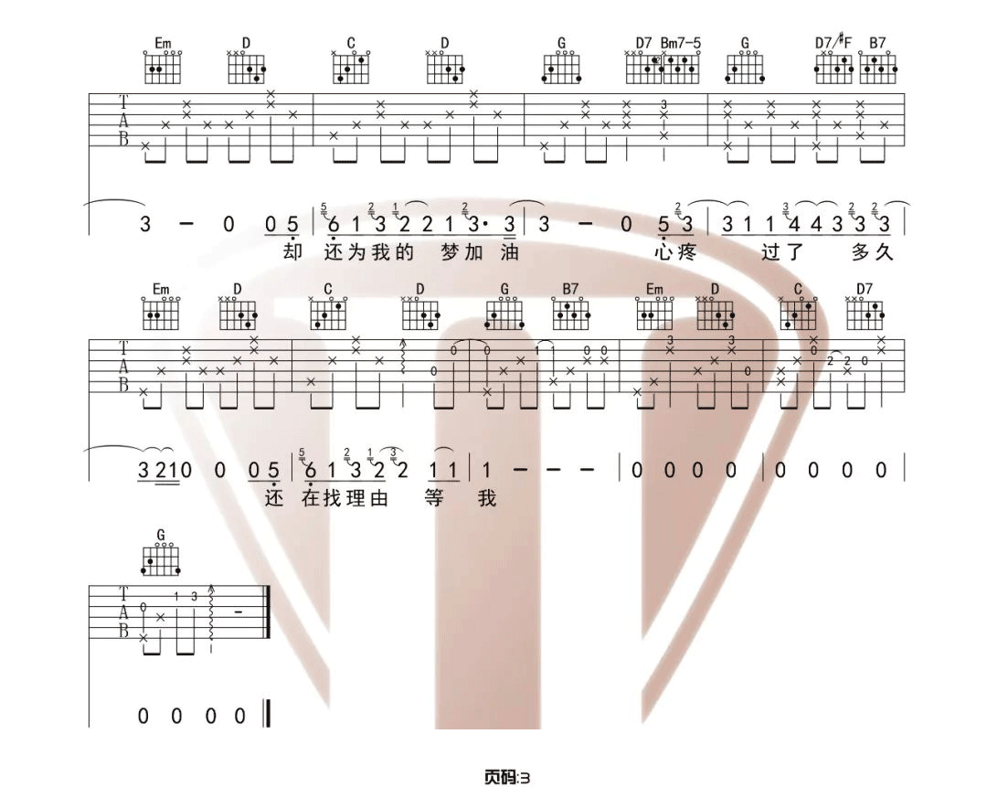 周杰伦/阿信《说好不哭》吉他谱_G调原版弹唱谱-图3