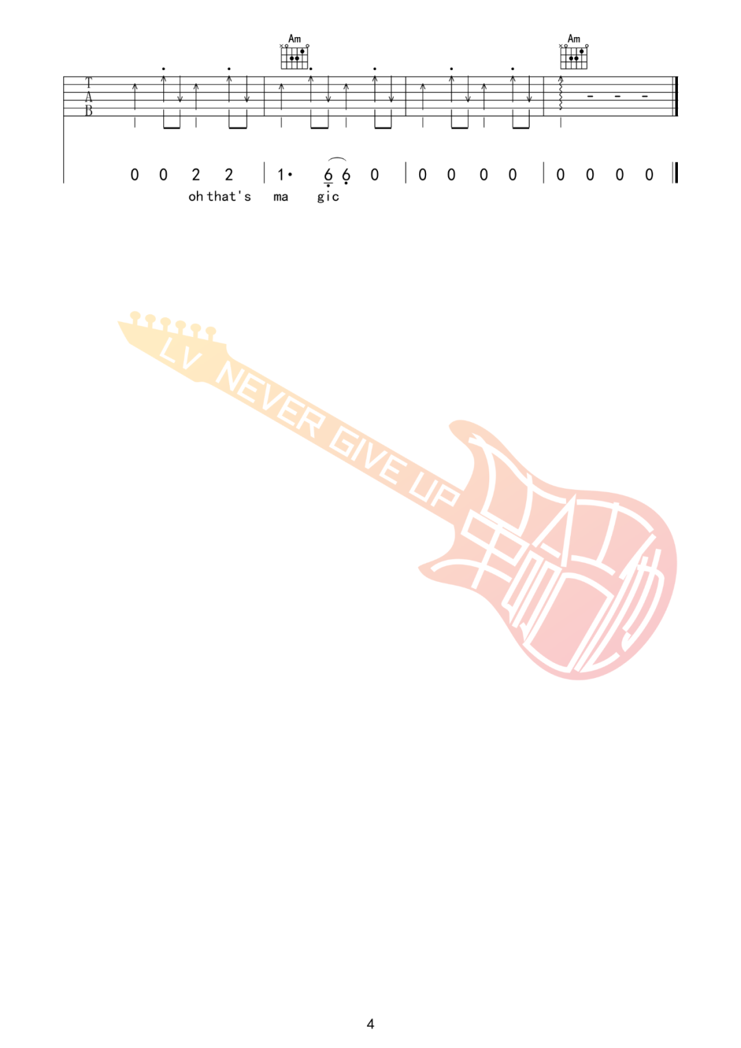 刘昊霖《Landing Guy》吉他谱_C调原版弹唱谱-图4