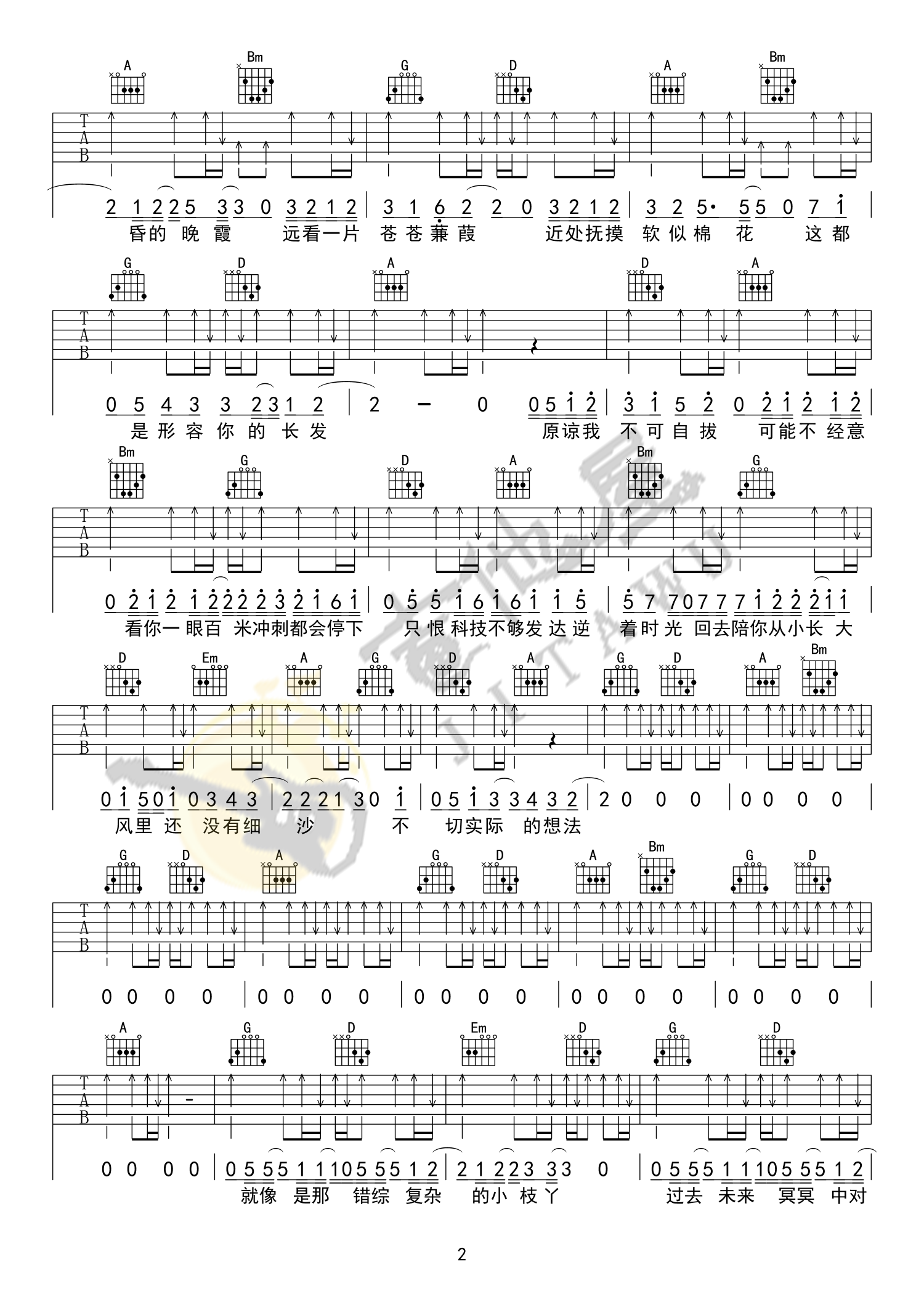 沈以诚《形容》吉他谱_《形容》G调弹唱谱-图2