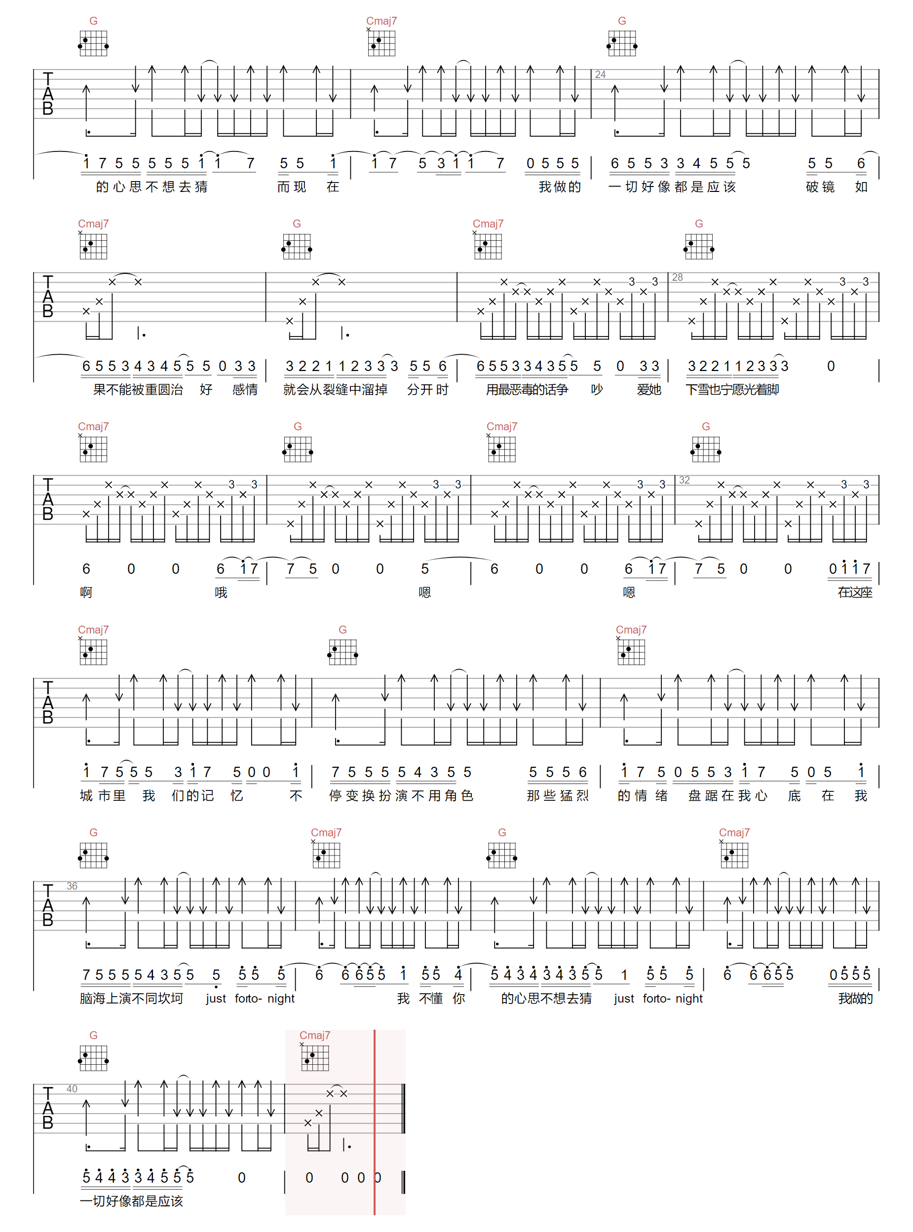 罗言《红》吉他谱_《红》G调原版弹唱谱-图2
