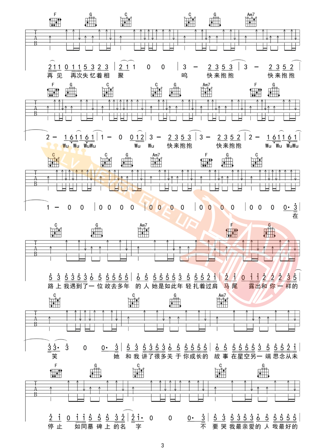 赵雷《我记得》吉他谱_C调原版吉他谱_吉他弹唱视频教学-图3