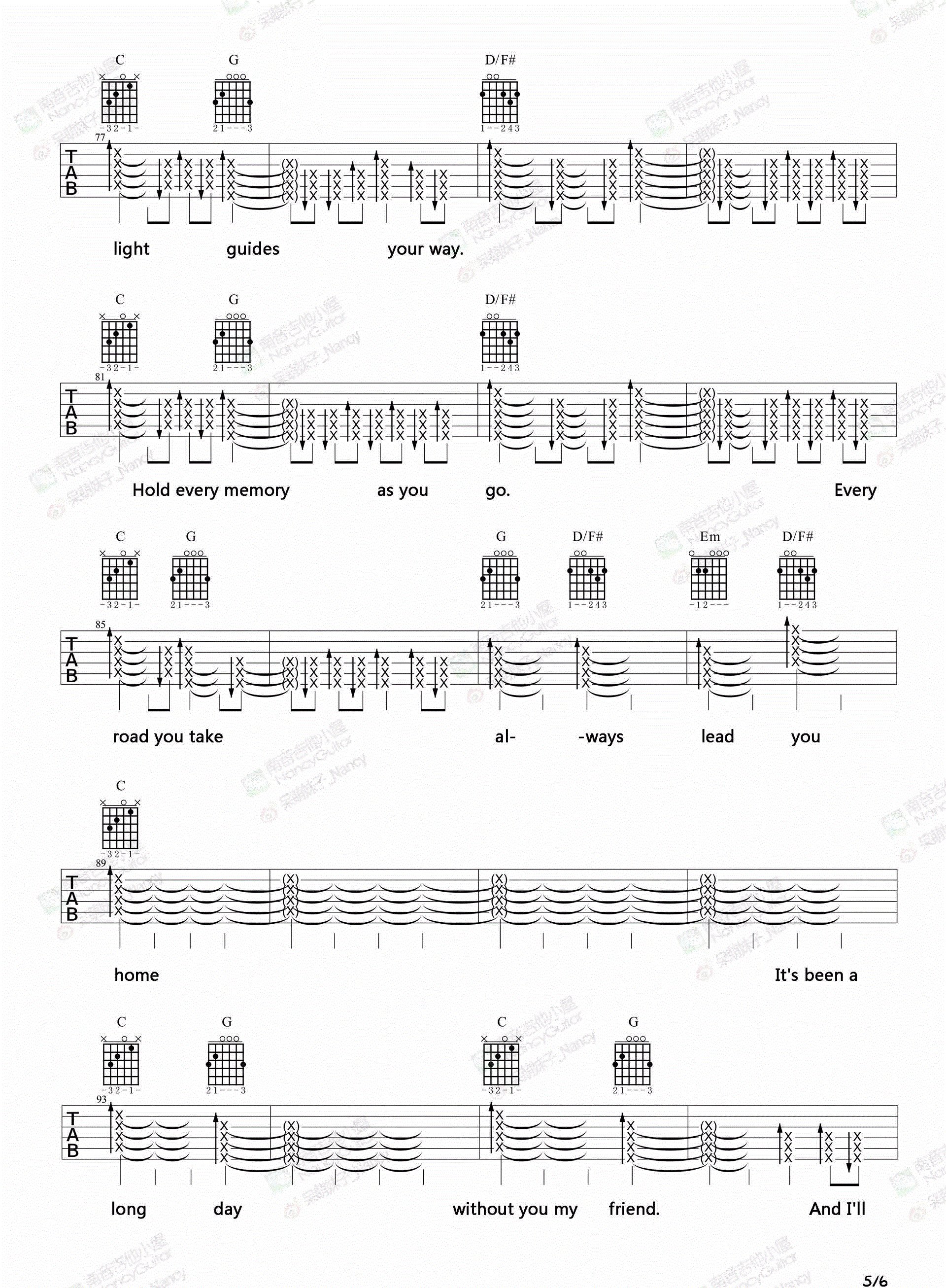 Charlie Puth《See You Again》吉他谱_G调_吉他弹唱视频教学-图5