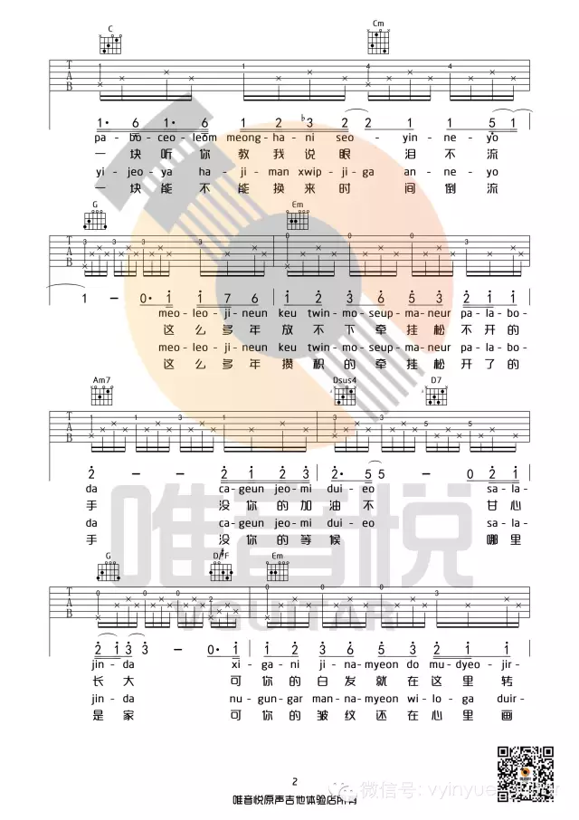BigBang《If You》吉他谱_G调原版吉他谱_吉他弹唱视频教学-图2