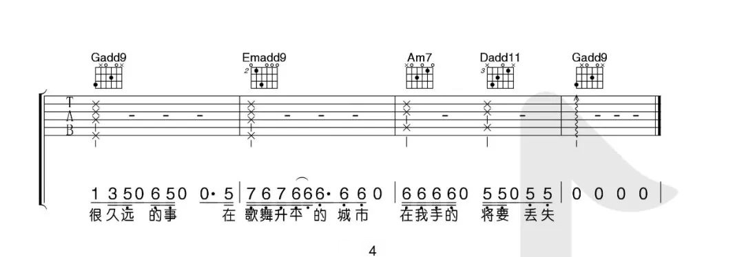 宋冬野《平淡日子里的刺》吉他谱_G调原版吉他谱_吉他弹唱视频教学-图4