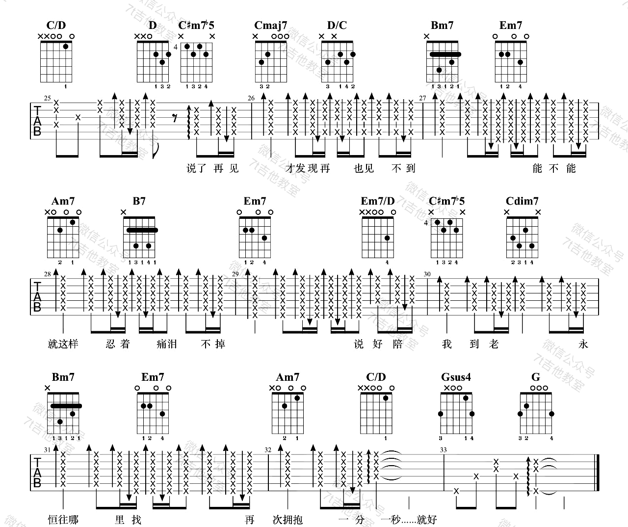 周杰伦《说了再见》吉他谱_G调原版吉他谱_吉他弹唱视频教学-图3